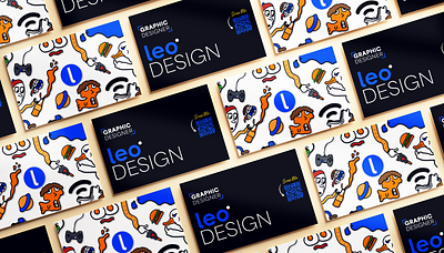 Leo.Design Business Cards branding business card cartoon graphic design illustration print design vector