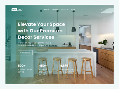 DecorTech - Landing page app design design furniture website landing page ui uiux ux web design