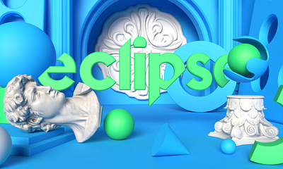Eclipse - ( Of The Pedestal ) 1 of 6 3d blue branding cinema4d clean design digital art eclipse graphic graphic design green icon illustration logo marketing shapes studio toon typography vector