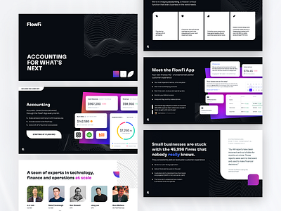 Pitch Deck 💙 FlowFi branding clean dailyui deck design fintech illustration landing page pitch deck presentation ui ux web