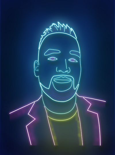 Neon Selfie glow neon photoshop portrait selfie