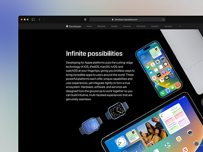 Apple's developer page apple design landing page minimal ui ux web