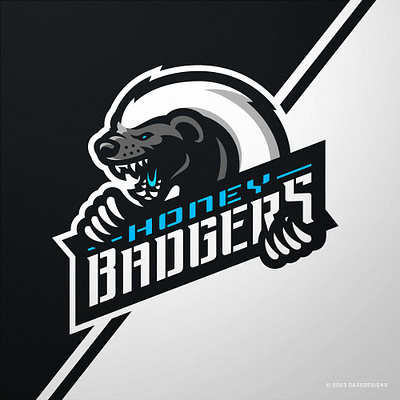 Honey Badgers Mascot Logo badge crest dasedesigns esports gaming honey badger illustration logo mascot logo sports logo