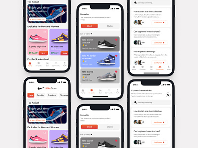 Sneaker Store App app design ecommerce figma interface ios marketplace mockup product shoes sneaker store ui uiux ux