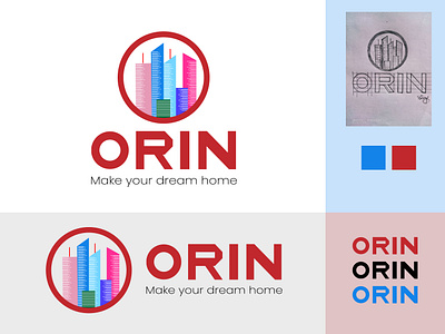 ORIN Real Estate Logo brand branding clothing logo design geometric logo graphic design graphic designer home logo house logo illustration logo logo design logo designer logo maker real estate logo ui