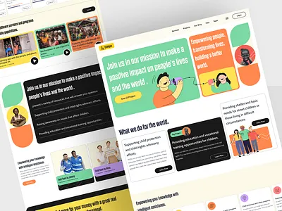 Childgeo Non-profit organization branding child ngo colourfull web design donation hellodribbble illustration landing page landing page design landing page ui logo minimal modern design ngo ngo donation ngo web one page web ui uiux world union