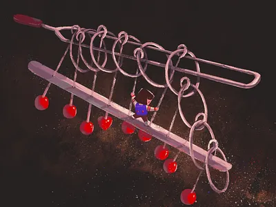 Chinese Rings Puzzle character childhood girl illustration ring toy