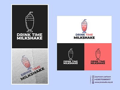 Full-color style simple logo for Beverage Brand "MILKSHAKE" beverage branding cute design graphic design ice illustration kids logo vector