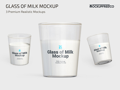 Milk Glass Mockup PSD Template Set glass glass of milk milk mock up mockup mockups packaging photoshop product psd template templates transparent