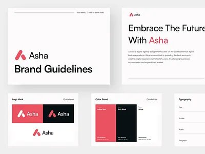 Asha - Brand Guidelines brand brand guide brand guidelines brand identity branding guide guidebook guideline logo logo design visual identity