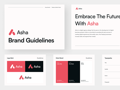 Asha - Brand Guidelines brand brand guide brand guidelines brand identity branding guide guidebook guideline logo logo design visual identity