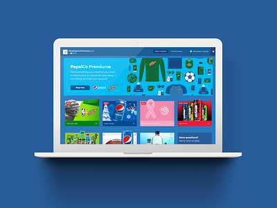 Shop Pepsico Premiums graphic design ux uxui web design website design