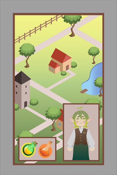 Alchemist Village illustration vector