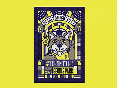 Nashville SC Match Poster coyote geodis match poster mls music city nashville nashville sc nashville soccer club soccer soccer ball tempo