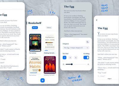 Steady Read - Reading App app book design