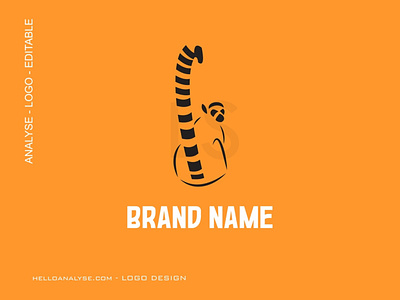 Ring Tailed Lemur Logo animation art branding design flat graphic design illustration illustrator logo logo brand logo branding design ui