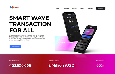 SMART WAVE TRANSACTION LANDING PAGE graphic design ui