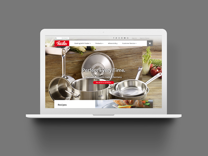 Fissler ecommerce graphic design ux uxui web design website design