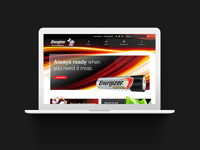 Energizer Batteries graphic design ux uxui web design website design