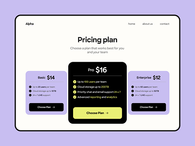 Pricing plan blockchain crypto minimal plan pricing pricing plan saas subscription ui ux webdesign
