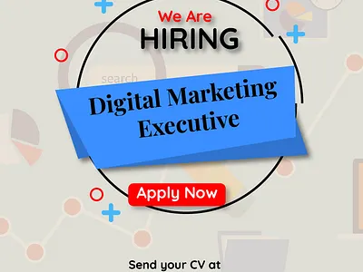 Hiring Post Design design digital marketing executive graphic design hiring illustration social media post