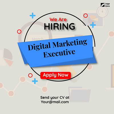 Hiring Post Design design digital marketing executive graphic design hiring illustration social media post