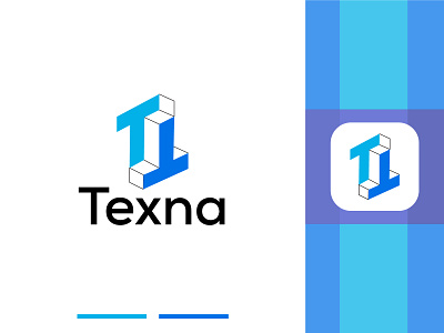 Texna logo 3D abstract logo branding creative logo design illustration logo logo designer modern logo ui vector
