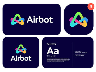 Airbot modern logo brand identity design a logo abstract bot logo branding branding identity company logo creative logo design graphic design identity letter logo lettermark logo logo design logo idea logos modern logo monogram symbol wordmark