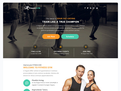 Fitness Landing Page branding design fitness fitness landing page graphic design illustration web design