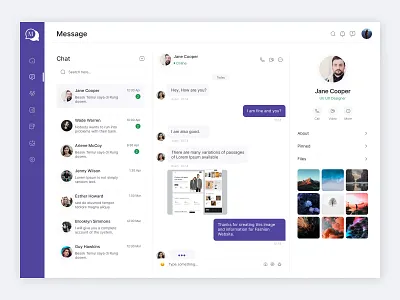 Chat - Message Dashboard Design chat dashboard chatting dashboard design masseging dashboard message dashboard minimal uiux web app
