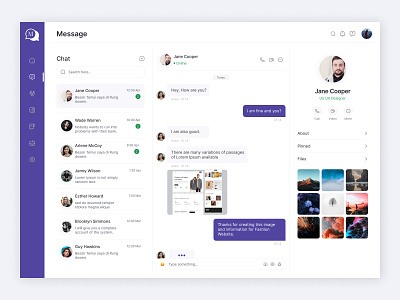 Chat Message web app chat chat dashboard chat view dashboard design figma message message dashboard message view minmal ui profile in dashboard ui ux webapp