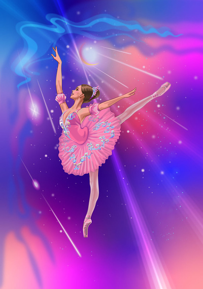 Ballerina ballerina collection freelance girl illustration purple vector