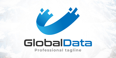 Abstract Global Data Logo Design connection data future global information technology