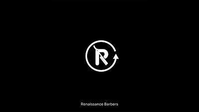 Letter R + Barber Logo barber logo blade logo branding graphic design identity design letter r logo logo