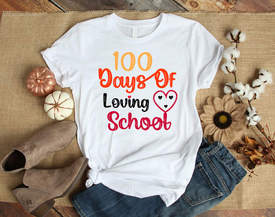 100 Days Of Loving School T-shirt Design 100 days 100 days of school branding creative days of school design graphic design illustration logo loving school tshirt school school tshirt school typography tshirt tshirt design tshirt designer typography typography design typography tshirt design vector