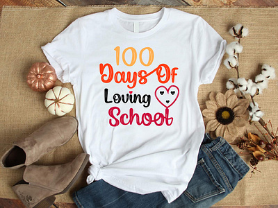 100 Days Of Loving School T-shirt Design 100 days 100 days of school branding creative days of school design graphic design illustration logo loving school tshirt school school tshirt school typography tshirt tshirt design tshirt designer typography typography design typography tshirt design vector