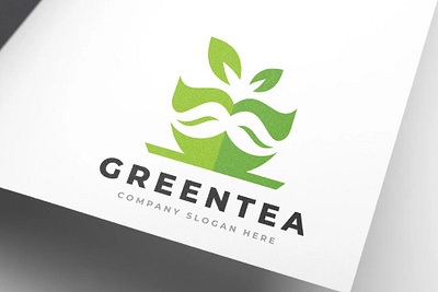 Creative Coffee Cup Green Tea Logo drink green juice leaf restaurant tea