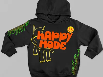 Happy MOOD Hoodie cartoon design custom design design fiverr graphic design hoodie design illustration streetwear tshirt