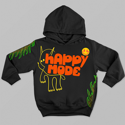 Happy MOOD Hoodie cartoon design custom design design fiverr graphic design hoodie design illustration streetwear tshirt