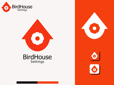 Bird House Settings logo birdhouselogo brandidentity branding colourfullogo dribblelogo logo logobranding logodesign nestlogo orangrcolourlogo vectorlogo