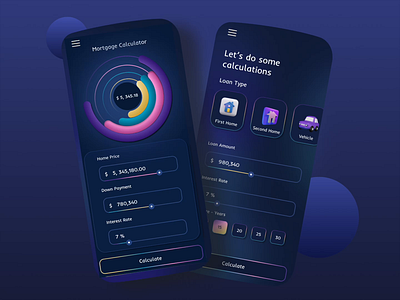 Mortgage Services/Calculator App animation app app design banking app calendar dailyui dashboard finance fintech fintech app mobile app design mobile design mortgage calculator app mortgage services motion uidesign uxui