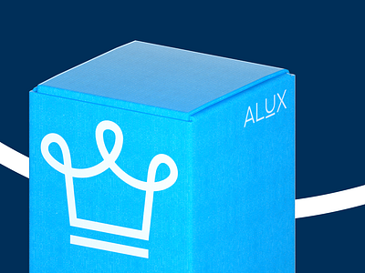 Alux - Packaging 3d alan jacob george alux art box brand application brand identity branding cinema 4d clean crown design graphic design illustration logo logomark minimal render uiux visualization