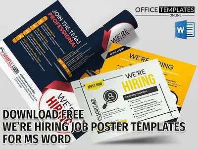 Free We’re Hiring Poster & Flyer Templates in MS Word officetemplatesonline.
