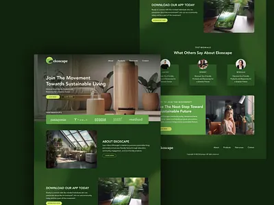 ekoscape: Landing Page Design behance branding clean design dribbble eco conscious ecofriendly ecofriendlybrand landing page mordern ui ui design uidesign userinterface userinterfacedesign web design web page webdesign webpage website