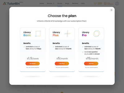 Library Subscription Plans productdesign ui ux