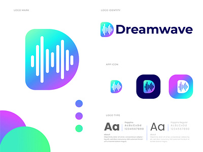 Creative letter D logo design, Gradient, logos, branding, wave abstract logo brand mark colorful logo creative d letter logo flat logo gradient logo identitydesign logo logo concept logo designer logo idea logo making logo mark logodesigns logomaker professional startup logo symbol icon wave logo