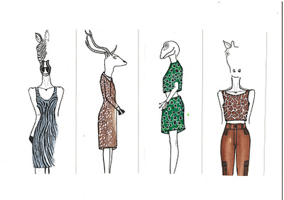 Animalistic animal illustration concept fashion garment design illustration texture