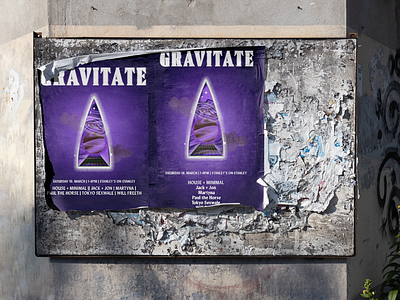 GRAVITATE DJ GIG branding dj graphic design illustration music poster