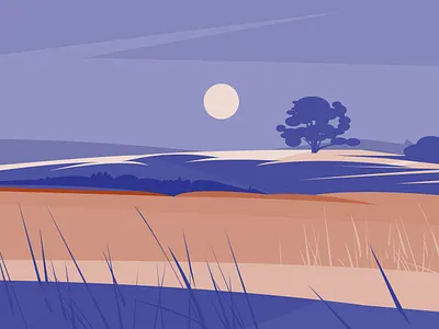 Sunset countryside animation branding design doodle art graphic design illustration illustrator motion graphics sunset countryside ui