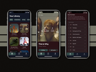 Music Library | Mobile UI concept design dailyui figma figma design mobile app music music player music player app music player mobile app responsive design ui ui design user interface design
